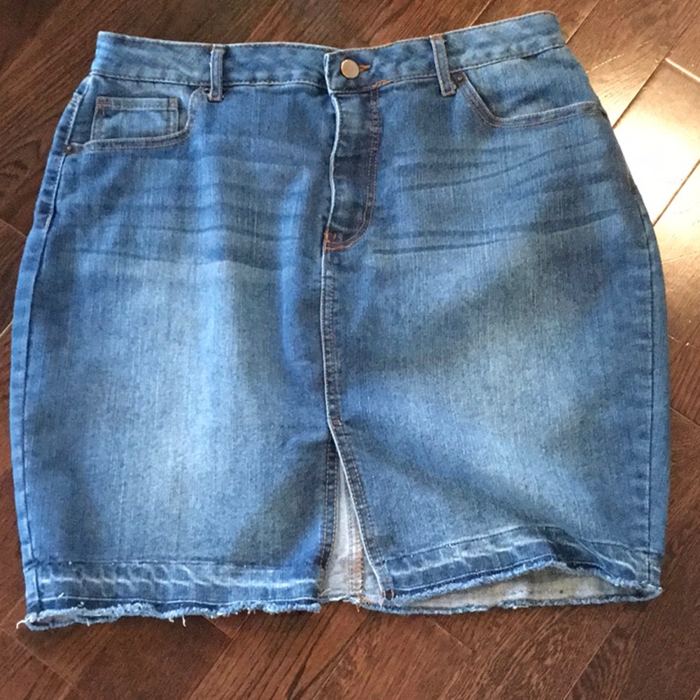 Faded Glory denim shirt with frayed bottom size 12